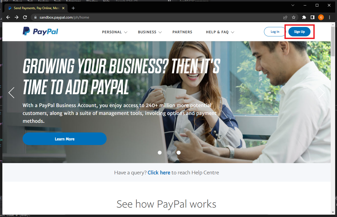 Paypal home page
